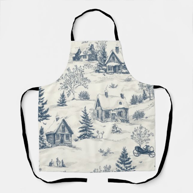 Christmas Toile Pattern Accessories Apron (Front)