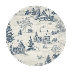 Christmas Toile Pattern Accessories Cutting Board