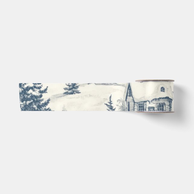 Christmas Toile Pattern Accessories Satin Ribbon (Front)