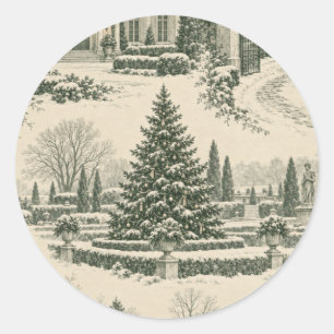 Christmas Toile Sticker Sheet 1 – Christmas Tree