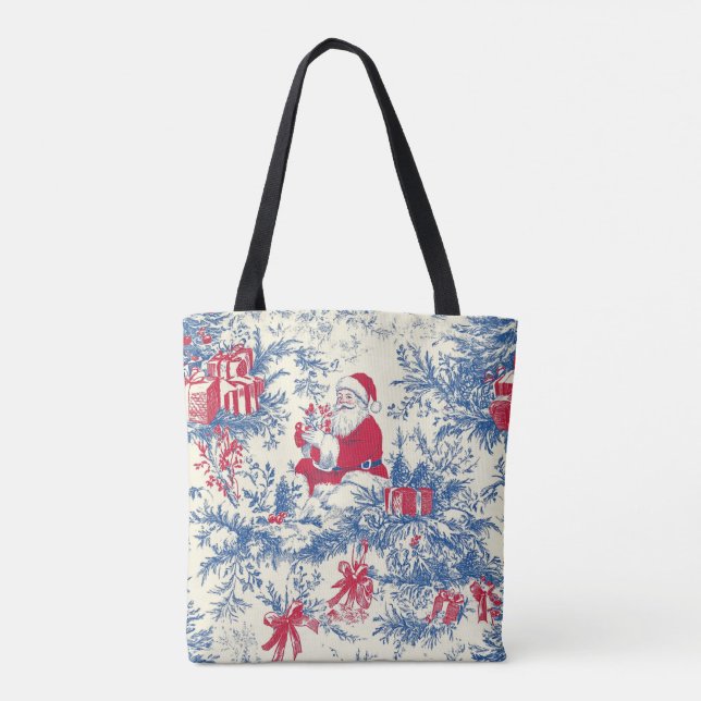 Christmas Toile Tote Bag (Back)