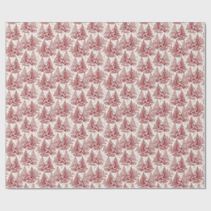 Christmas toile wrapping paper