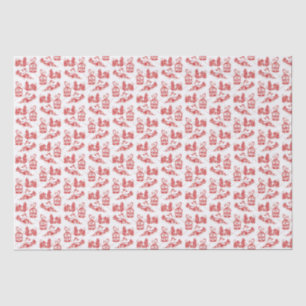 Christmas Toile Wrapping paper red