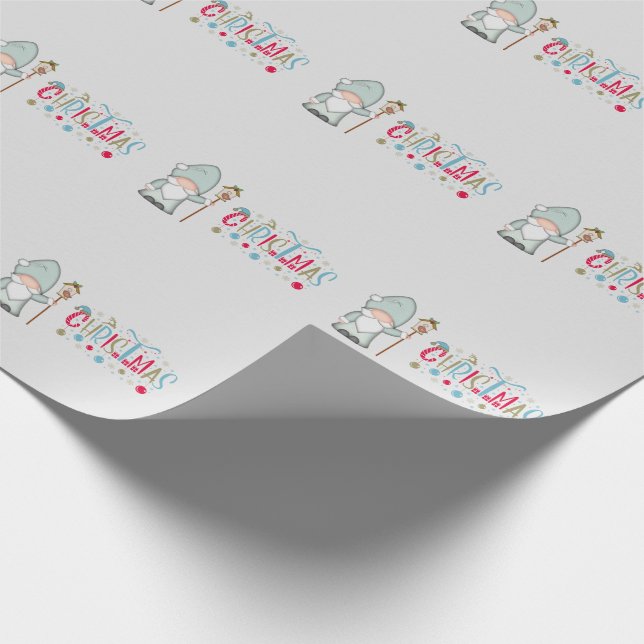 Christmas Tomte Gnome Wrapping Paper (Corner)