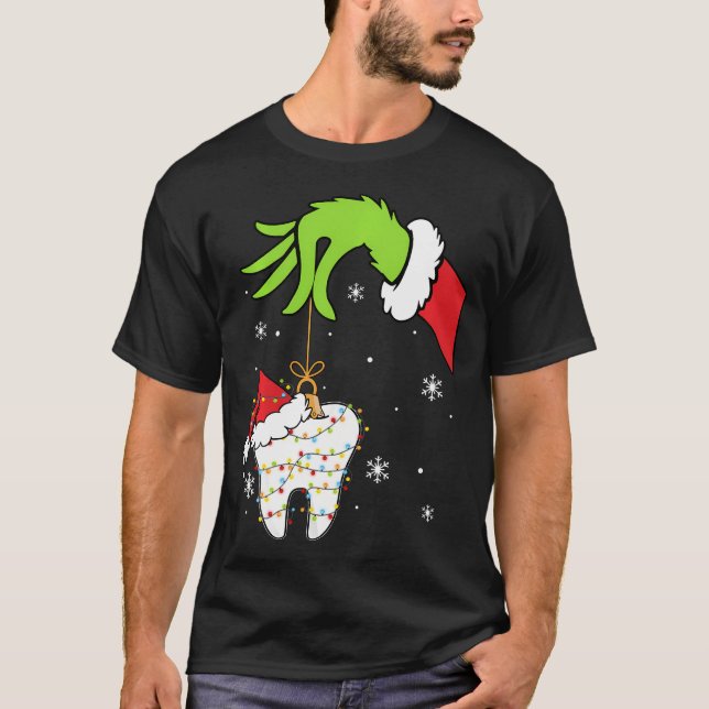 Christmas Tooth Dentist Dental Assistant Teeth T-Shirt (Front)
