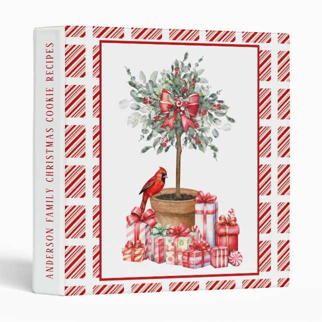 Christmas Topiary Personalized Christmas Cookie Binder (Front/Spine)