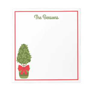Christmas Topiary Personalized Notepad