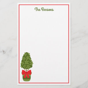 Christmas Topiary Personalized Stationery