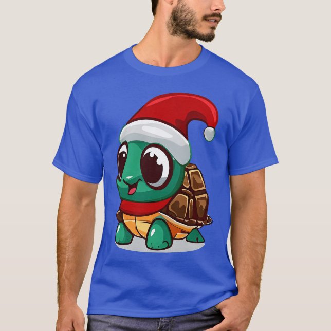 Christmas tortoise retro T-Shirt (Front)