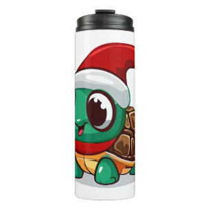 Christmas tortoise thermal tumbler