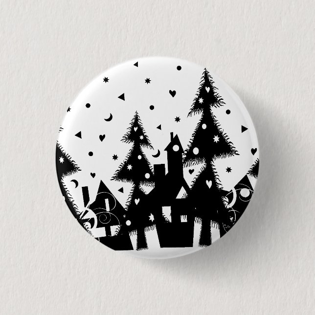 Christmas Town 1 Inch Round Button (Front)