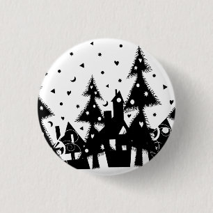 Christmas Town 1 Inch Round Button