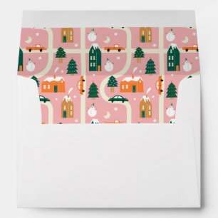 Christmas Town Holiday Map Pattern Envelope