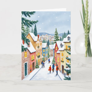 Christmas Town Painted Card