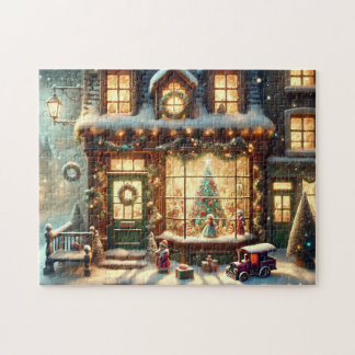 Christmas Toy Shop Festive Winter Snow Village Jigsaw Puzzle