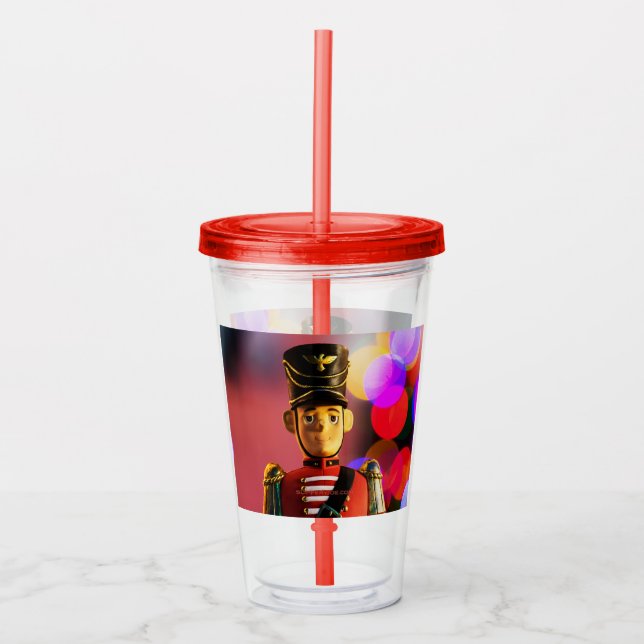 Christmas toy soldier figurine SlipperyJoe gay pri Acrylic Tumbler (Front)