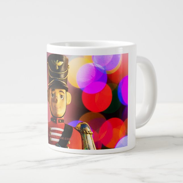 Christmas toy soldier figurine SlipperyJoe gay pri Large Coffee Mug (Front Right)