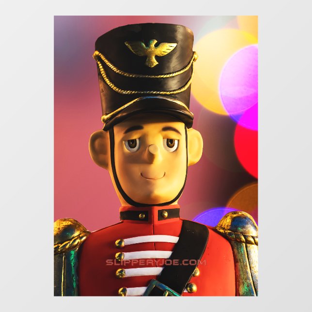 Christmas toy soldier figurine SlipperyJoe gay pri Window Cling (Sheet)