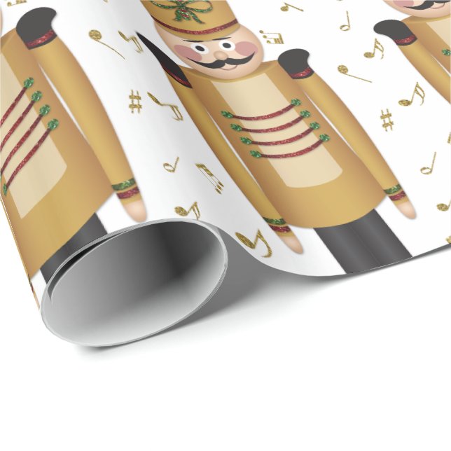 Christmas Toy Soldier Nutcracker Xmas Wrapping Paper (Roll Corner)