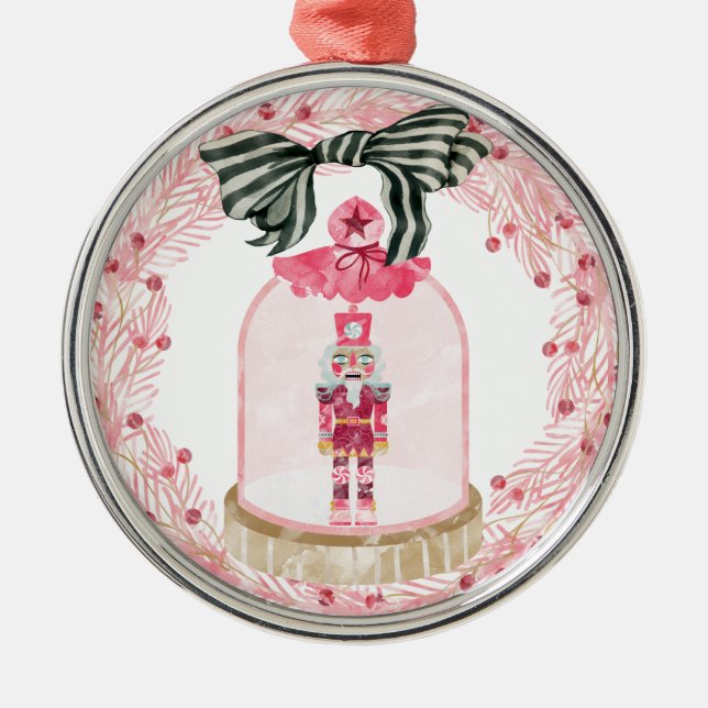 Christmas Toy Soldier Watercolor  Metal Ornament (Front)