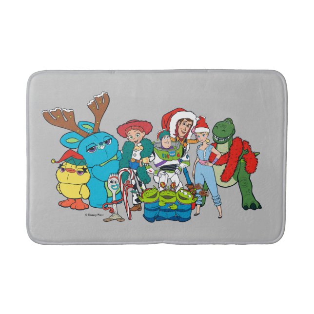 Christmas Toy Story Characters Bath Mat (Front)