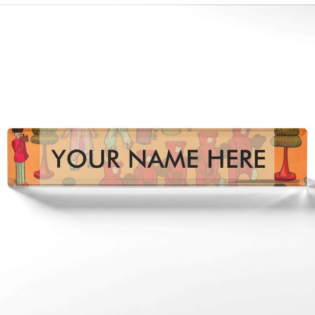 Christmas Toy Vintage Children Play Nameplate (Front)