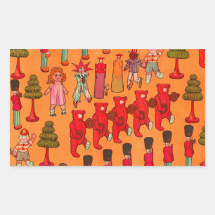 Christmas Toy Vintage Children Play Sticker
