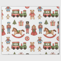 Christmas Toyland & Trains Wrapping Paper for Kids