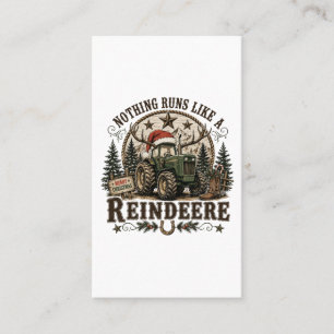 Christmas Tractor Reindeer Business Card