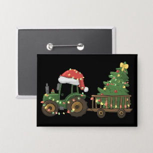 Christmas Tractor With Tree Farmer Farm