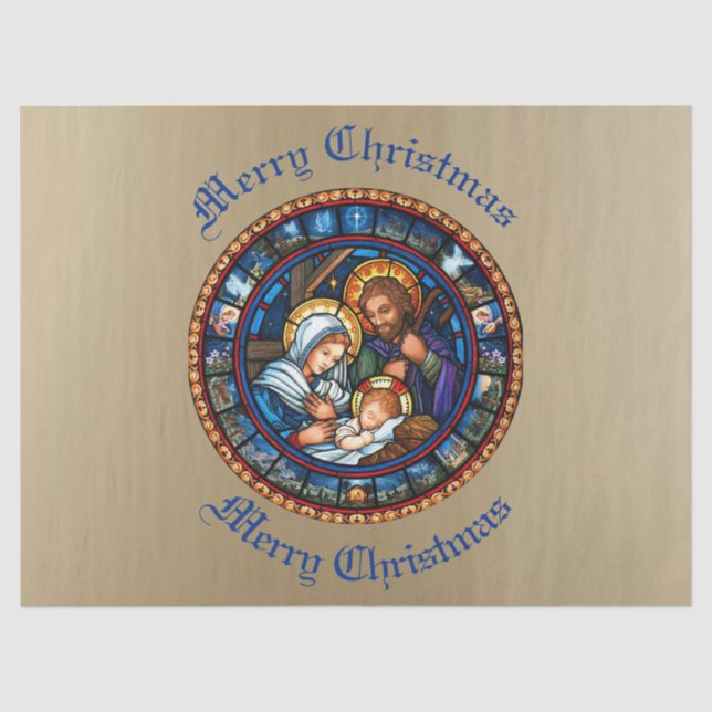 Christmas Traditional Nativity Scene  Tissue Paper (Front)