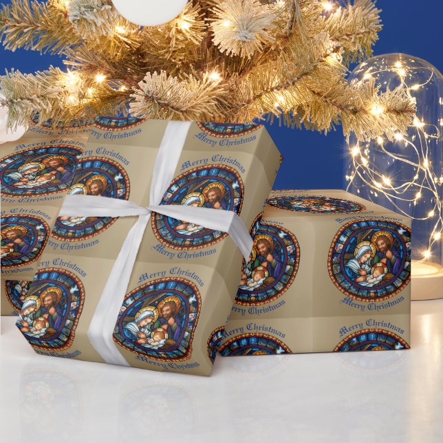 Christmas Traditional Nativity Scene  Wrapping Paper (Holidays)