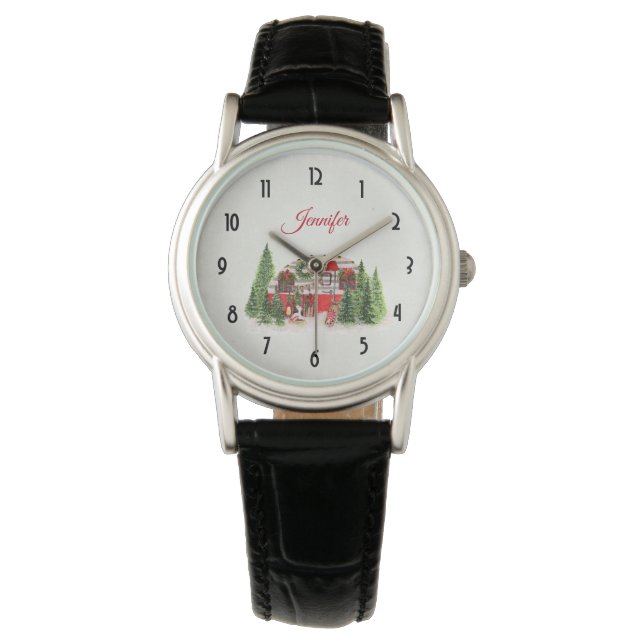 Christmas Trailer Camper Outdoorsy Theme Watch (Front)
