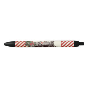 Christmas Train Black Ink Pen