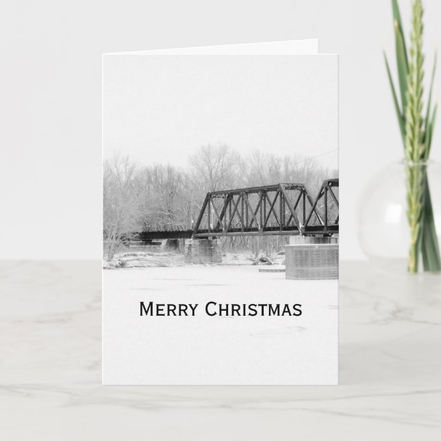 Christmas Train Bridge Photo Template Card by Janz (Front)