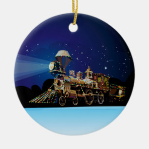 Christmas Train Ceramic Ornament