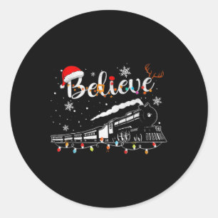 Christmas Train Christmas Believe Express Xmas San Classic Round Sticker