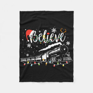 Christmas Train Christmas Believe Polar Express Xm Fleece Blanket