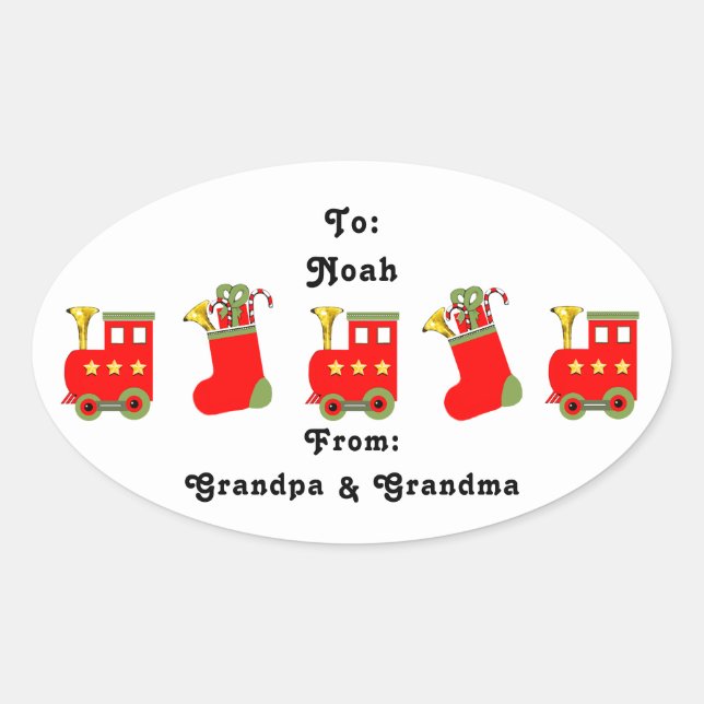 Christmas Train Gift Tags (Front)