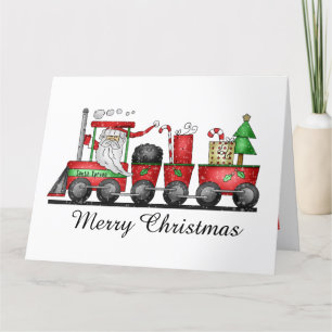 Christmas train Holiday add message card