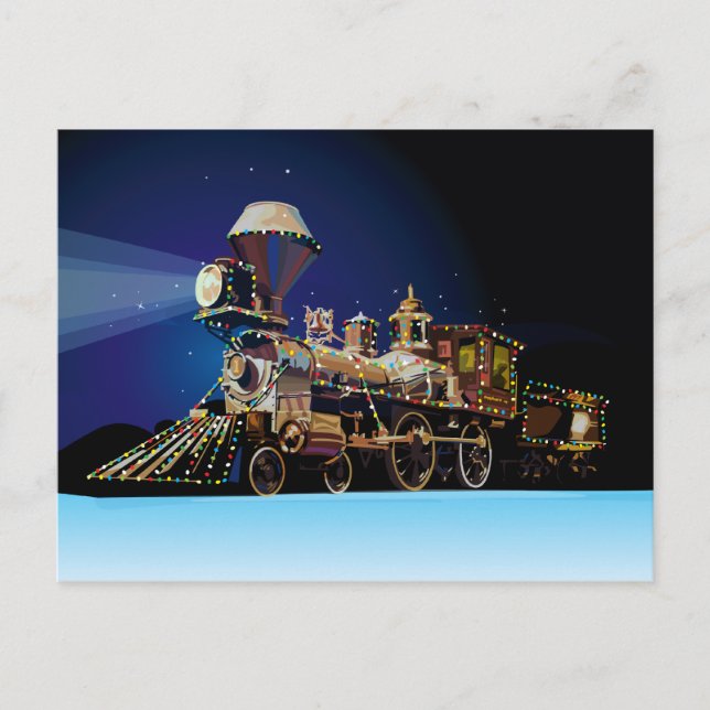 Christmas Train Holiday Postcard (Front)