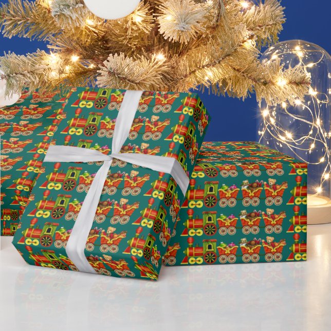 Christmas Train Holiday wrapping paper (Holidays)