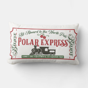 Christmas Train Home Decor Lumbar Pillow