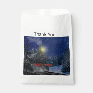 Christmas Train in the snow Favour Bag