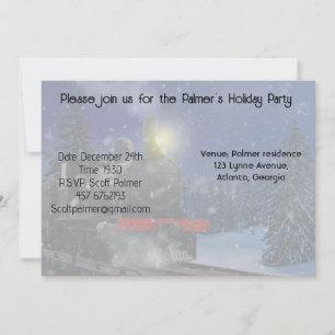 Christmas Train in the snow Invitation