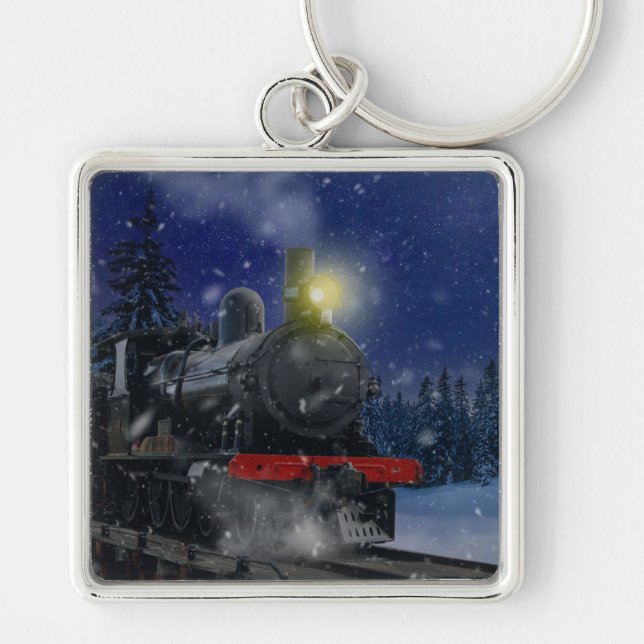 Christmas Train in the snow        Keychain (Front)
