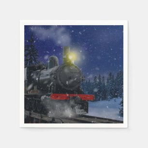 Christmas Train in the snow               Napkin