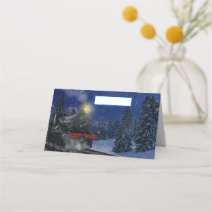 Christmas Train in the snow            Place Card