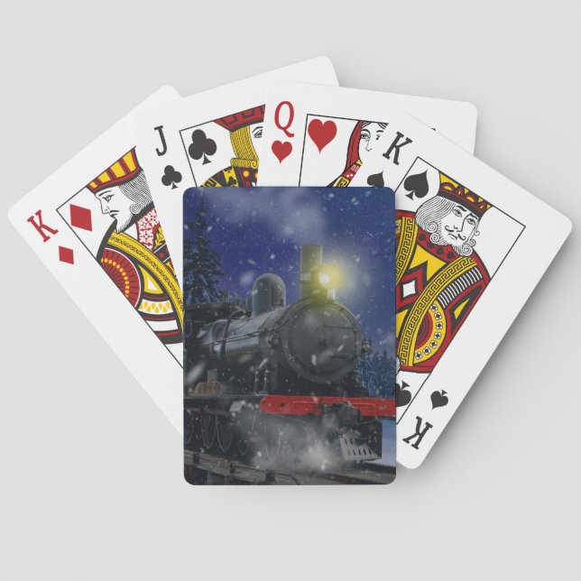 Christmas Train in the snow              Playing Cards (Back)