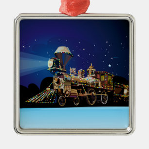 Christmas Train Metal Ornament